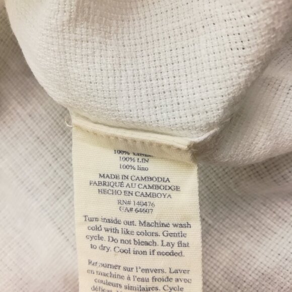 Faherty Shirt Palma Linen Basketweave S/S Button Down White Mens 2XL Relaxed Fit - Picture 5 of 14